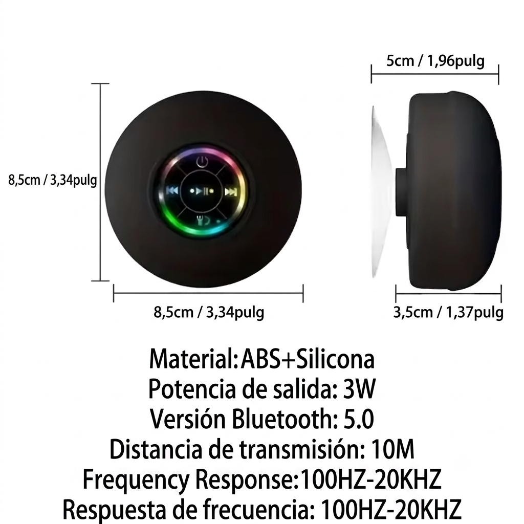 Altavoz Bluetooth Ducha Impermeable IPX4